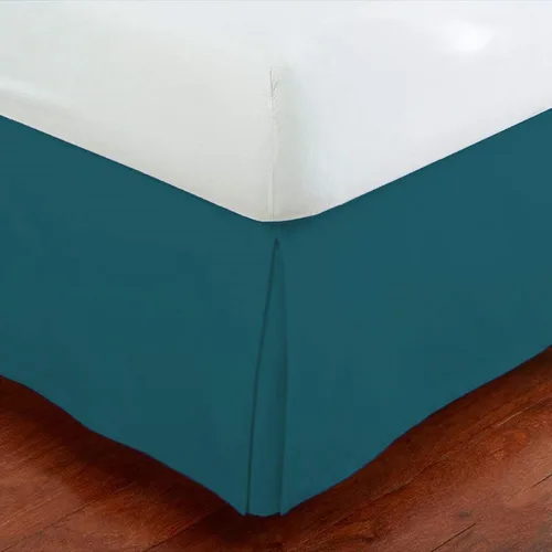 Vista 9 de Linen Plus - Falda de cama plisada de lujo de 14.0 pulgadas. De caída plisada, guardapolvos, color sólido., Negro, Completo