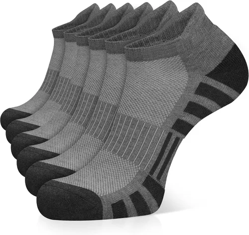 Vista 7 de Airacker Calcetines deportivos para correr, acolchados, transpirables, de corte bajo, para hombres y mujeres (6 pares)