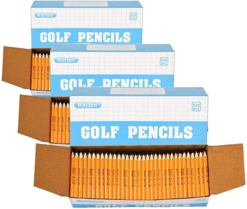 Vista 7 de Rarlan Lápices de golf, #2 HB, preafilados, paquete a granel de 320 unidades Mini lápiz de 3.5 pulgadas, lápiz pequeño para niños, profesores