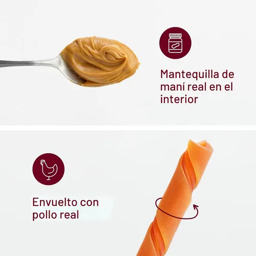 Vista 2 de SmartBones - Smart Twist Sticks con mantequilla de maní, 50 unidades, masticables sin piel cruda para perros, SBTT-02943, 50