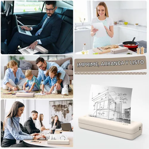 Vista 6 de HPRT Impresora portátil inalámbrica - Impresora térmica Bluetooth para Beige