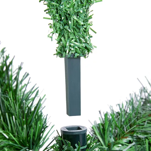 Vista 8 de Yaheetech Árbol de Navidad artificial de abeto Kingswood sin luz, de 6 pies, árbol de Navidad delgado con bisagras con 814 puntas de ramas y soporte