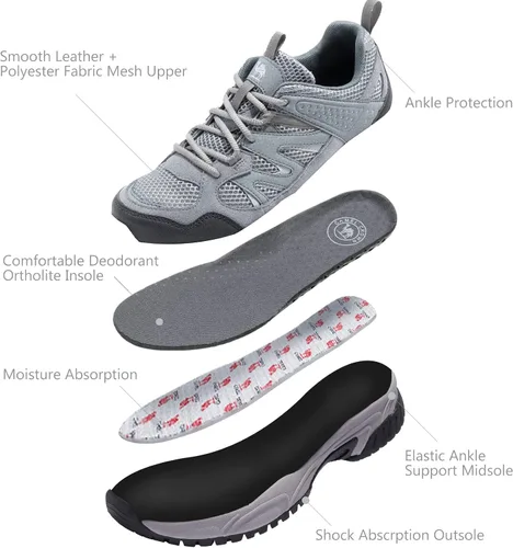 Vista 2 de CAMELSPORTS Zapatos de senderismo para hombre, ligeros, antideslizantes, transpirables, zapatos bajos para caminar, senderismo, escalada