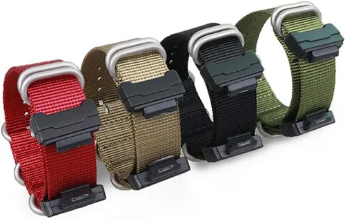 Vista 2 de Correa de reloj de nailon de repuesto de 0.866in para Casio hombres y mujeres G-Shock GA-110100120150200300400 GD-100110120 G-8900 DW-5600 GW-M5610