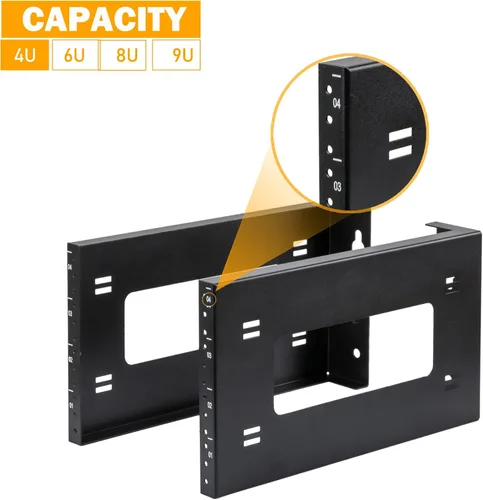 Vista 2 de RIVECO Rack de marco abierto 4U para montaje en pared y soporte de escritorio, no requiere montaje, rack de servidor para equipos de red y datos AV