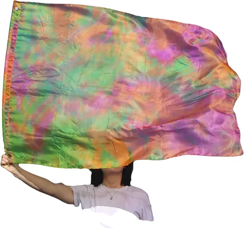 Vista 20 de Winged Sirenny Banderas flexibles de alabanza porfética de adoración de danza, serpentina rectangular de 50 pulgadas (luna azul)