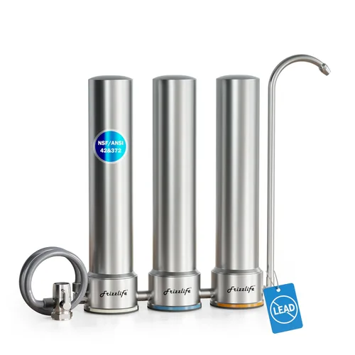 Vista 11 de Frizzlife Sistema de filtro de agua de encimera DS99, filtro de agua de acero inoxidable de 8 etapas certificado NSF 42 y 372 para grifo
