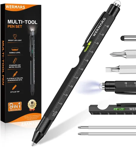 Vista 9 de Regalo para el día del padre para hombre, bolígrafo multiherramienta 6 en 1, regalos de cumpleaños para hombres, regalos de papá para él, adultos