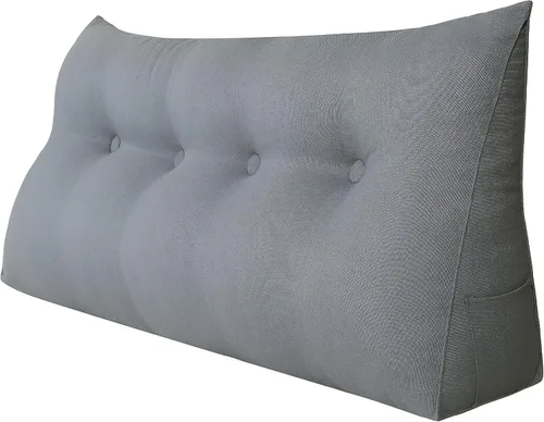 Vista 7 de VERCART Almohada de cuña triangular para cabecero de cama, almohada de cuña para cama de descanso, almohada de lectura, relleno de hueco, cojín