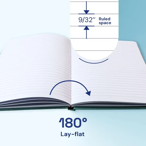 Vista 3 de ONAVIA Cuaderno rayado A5, cuaderno de notas con rayas universitarias de 7mm, diario para escribir, trabajo, escuela, viajes y toma de notas, tapa