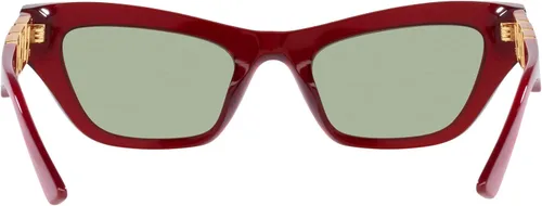 Vista 4 de Versace Woman Sunglasses Transparent Red Frame, Green Lenses, 52MM