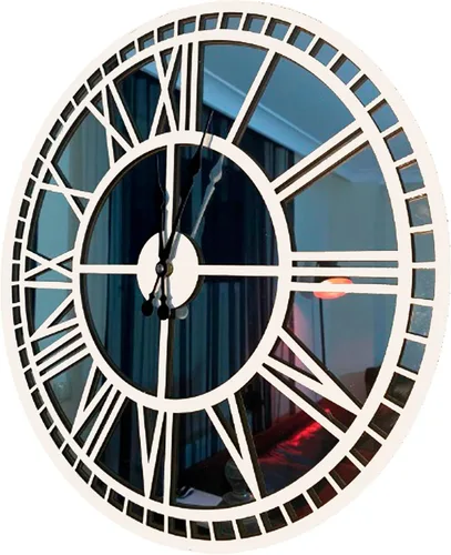 Vista 5 de Reloj de pared dorado con espejo grande, reloj de pared con espejo de plata real, relojes modernos para pared, reloj grande silencioso sin tictac