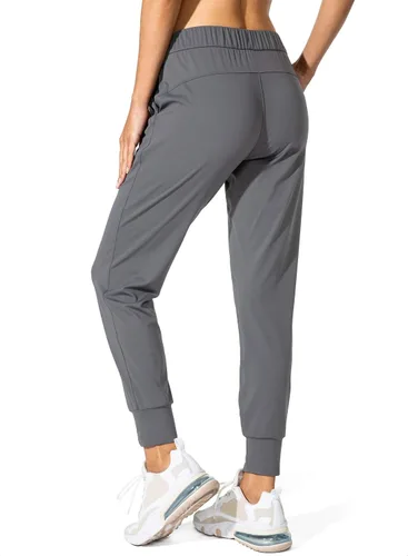 Vista 2 de SANTINY - Pantalones deportivos para mujer, con bolsillos y cordón ajustable, para correr, descansar, entrenar y trotar