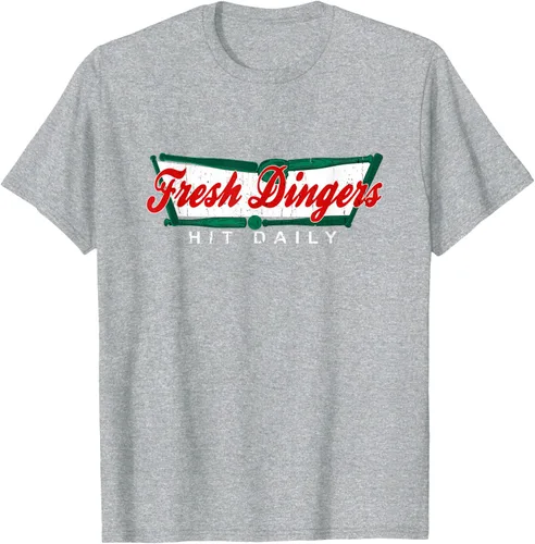 Vista 37 de Camiseta divertida de béisbol y softbol Don't Bunt Hit Fresh Dingers, Negro
