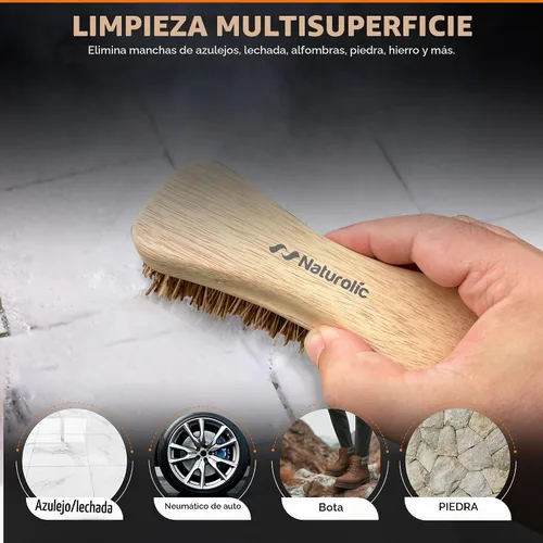 Vista 6 de Juego de cepillos de limpieza totalmente natural de madera Mango de madera Cepillo de cerdas de palmera para limpieza Productos de limpieza