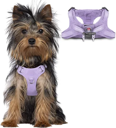 Vista 37 de Arnés para perro, arnés reflectante ajustable sin tirones, transpirable suave para perros pequeños y medianos, gatos, negro, XXS