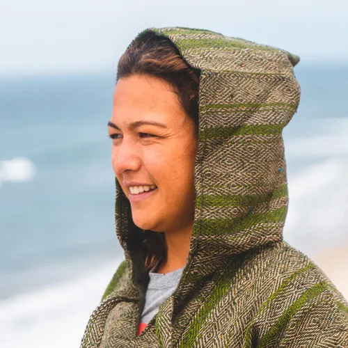 Vista 5 de Authentic Baja Hoodie - Drug Rug - Poncho mexicano - Verde