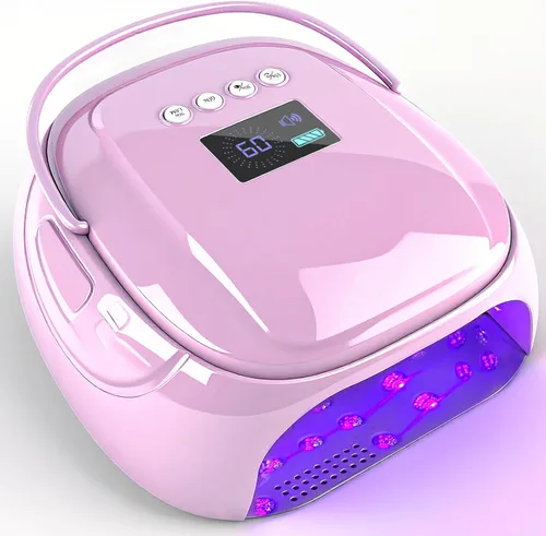 Vista 11 de Lámpara de uñas LED UV recargable de 126 W, secador de uñas inalámbrico portátil con sensor automático y 4 ajustes de temporizador, lámpara de Negro