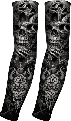 Vista 10 de Mangas de protección solar UV para hombres y mujeres, manga de enfriamiento de compresión deportiva UPF 50+, regalo único de manga de tatuaje