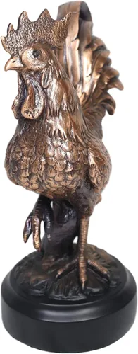 Vista 4 de Ebros Country Western - Estatua decorativa de gallina de gallo en bronce galvanizado con base Sunshine Crow Rural Barnyard Farmhouse Gallina Cocina