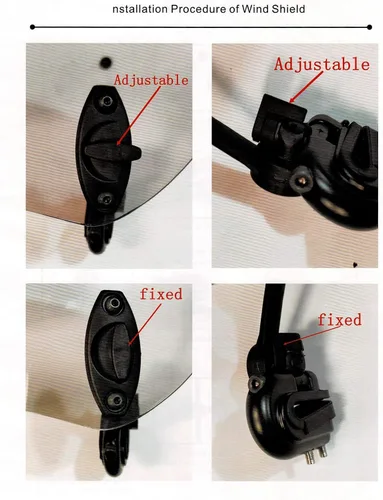 Vista 7 de Deflector de alerón de extensión de parabrisas con clip ajustable para motocicleta (gris)