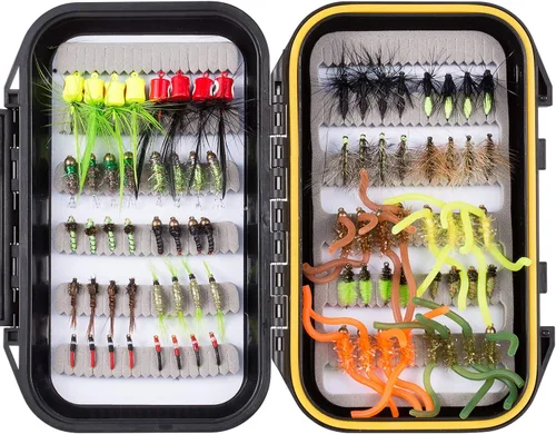 Vista 11 de BASSDASH Fly Fishing Flies Kit Fly Assortment Trout Bass Fishing with Fly Box with Dry/Wet Flies, Nymphs, Streamers, Popper
