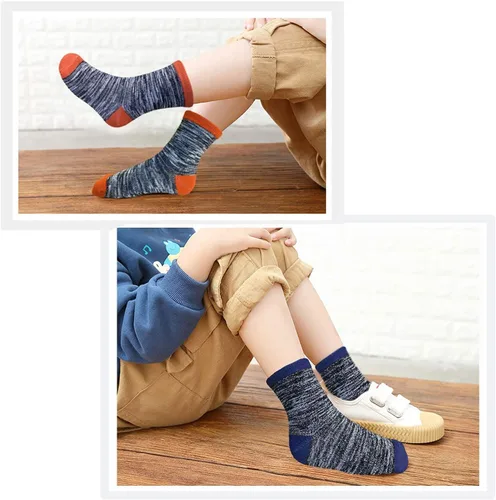 Vista 5 de JAMEGIO Boys Socks 12 Pairs Crew Socks for Toddler Kids Boys Athletic Cotton Socks