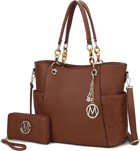 Vista 13 de MKF Collection - Juego de bolsa de mano para mujer, con cartera y asa superior, de piel vegana