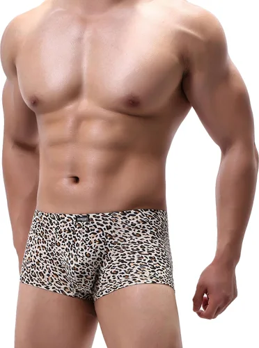 Vista 8 de iKingksy - Calzoncillos tipo bóxer de leopardo para hombre, de tiro bajo Paquete de 5