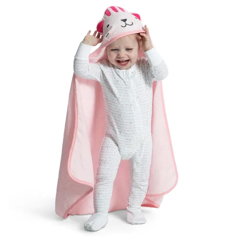 Vista 5 de Delta Children Toalla de baño con capucha personalizada para bebé/lactante - Super suave y absorbente - Esencial para recién nacido - Regalo ideal