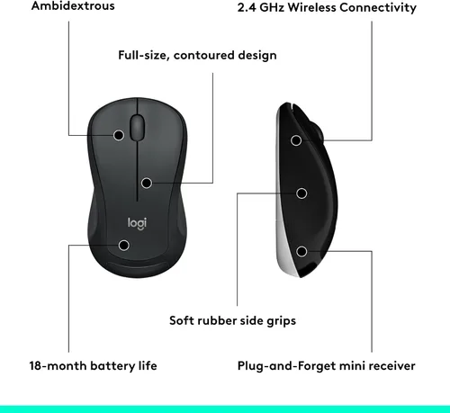 Vista 14 de Logitech MK540 Combo avanzado de teclado y mouse inalámbricos para Windows, receptor USB unificador de 2.4 GHz, teclas de acceso rápido multimedia