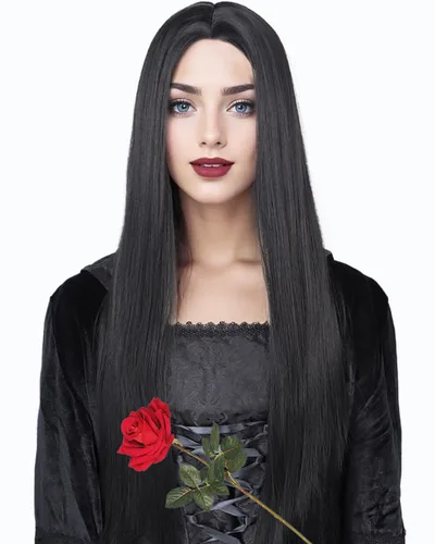 Vista 53 de Peluca de cosplay estilo Bob azul oscuro + horquilla de libélula + collar para fiesta, disfraz de Halloween, peluca de mujer