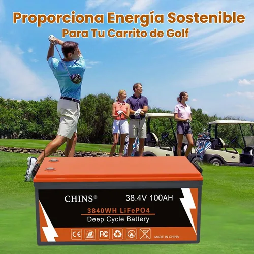 Vista 4 de CHINS - Batería de litio para carrito de golf de 36 V, 100 Ah, batería Bluetooth LiFePO4, BMS de 200 A incorporada, corriente máxima de 1000 A