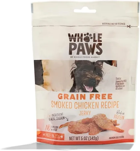 Vista 6 de Whole Paws, Golosinas para perros de cecina sin granos, receta de tocino y manzana, 5 onzas