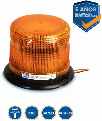 Vista 4 de ECCO 7965A Faro de luz LED: Pulse II, perfil bajo, 12-24V CC, 11 patrones de destellos, ámbar