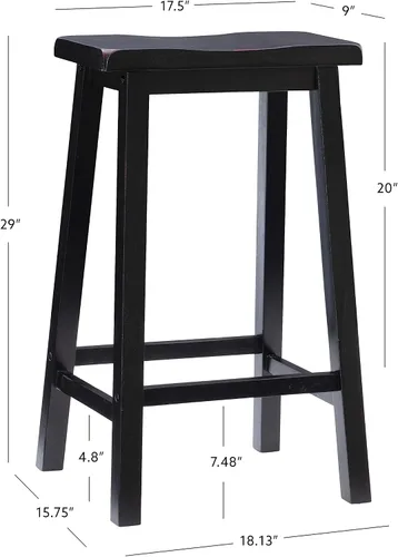Vista 3 de Powell Furniture Powell Taburete de bar color negro antiguo con arena a través de terracota, taburete de bar de 29 pulgadas de altura del asiento