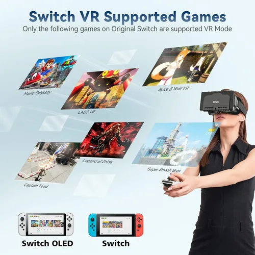 Vista 2 de Reemplazo de auriculares de realidad virtual para Nintendo Switch y Nintendo Switch OLED auriculares con interruptor de realidad virtual 3D de alta
