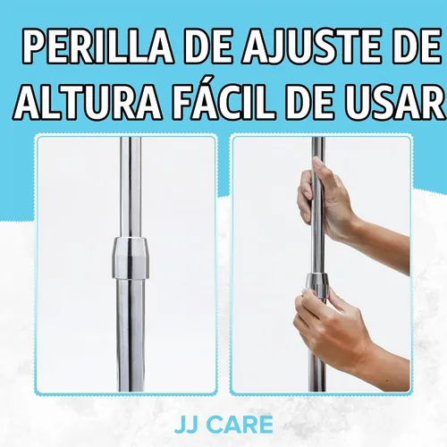 Vista 6 de Poste IV con ruedas [actualizado] 4 ganchos, 5 ruedas giratorias con función de bloqueo y altura ajustable - Base de plástico resistente IV soporte