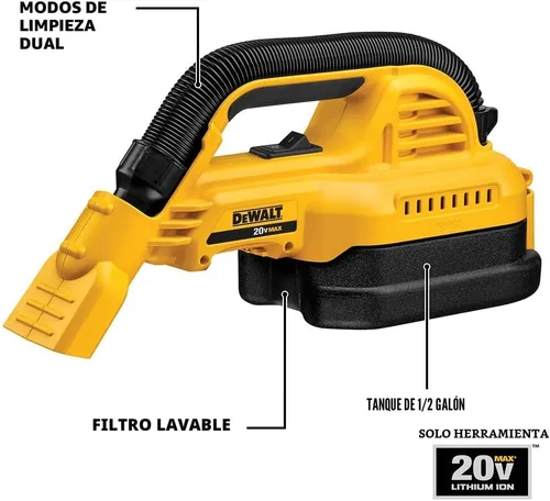 Vista 5 de DEWALT DCV517B Baretool 20V MAX Taladro portatil de 1/2 galón mojado/seco Vac Kit