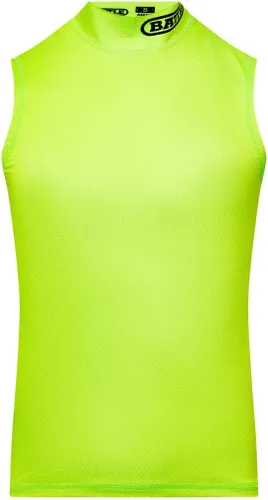 Vista 6 de Battle Camisa deportiva sin mangas de compresión con cuello simulado, malla elástica en 4 direcciones, absorbe la humedad