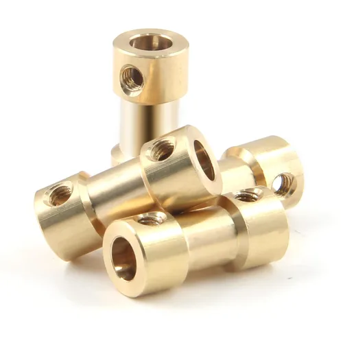 Vista 4 de Acoplador de eje flexible Cionyce 0.079-0.118 in, 4 PCS Transmisión del motor, latón, para avión RC, barco, robot, con tornillos