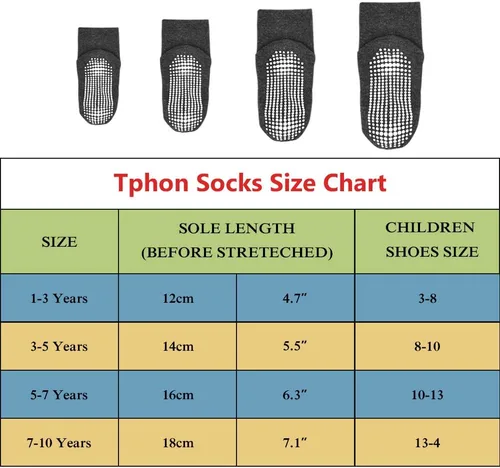 Vista 6 de Tphon Calcetines para niños pequeños con pinzas para niños y niñas, calcetines antideslizantes para niños, 15 pares de calcetines de media