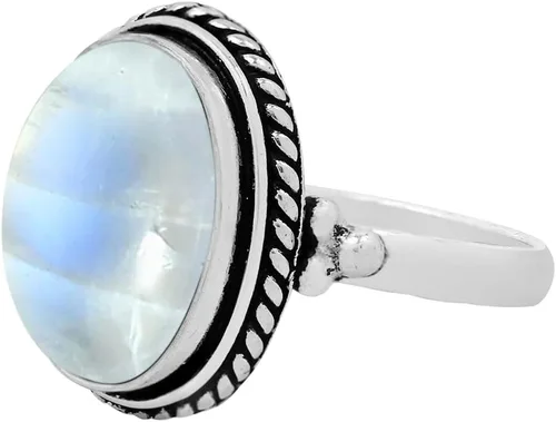 Vista 3 de Anillos de plata de ley chapados a mano para mujeres, anillo de piedra natal bohemia del suroeste, joyería para el día de la madre, regalos