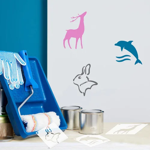 Vista 4 de 100 plantillas para pintar, plantillas reutilizables de animales, plantillas de dibujo para manualidades, plantillas de pintura para pintar