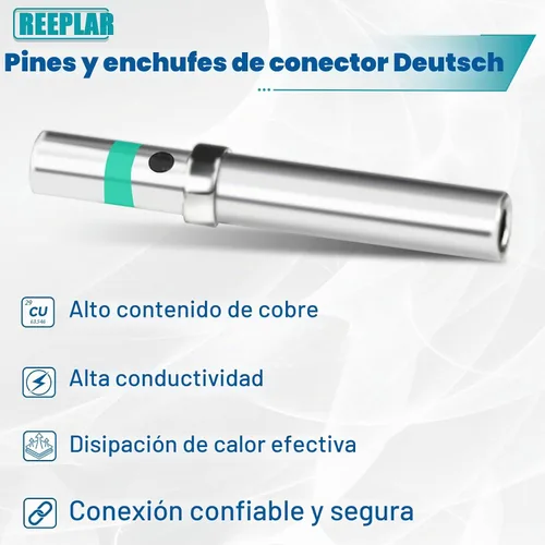 Vista 5 de 180 piezas de pines y enchufes de conector Deutsch, kit de pines de contacto estilo barril, tamaños 12/16/20 macho y hembra terminales sólidos