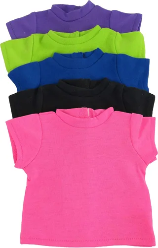 Vista 4 de American Fashion World Camiseta negra de manga corta para muñecas de 18 pulgadas Calidad premium y diseño moderno Ropa de muñecas Moda de ropa