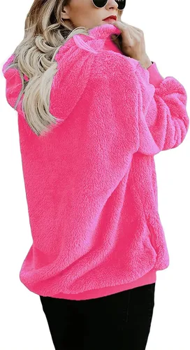 Vista 36 de Century Star Sudadera deportiva mullida de vellón con capucha para mujer de talla extragrande con bolsillos