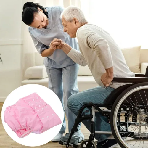 Vista 2 de 2 pañales reutilizables para adultos, pañales de tela lavables antifugas, pañales para adultos para incontinencia anciana, mujeres y hombres