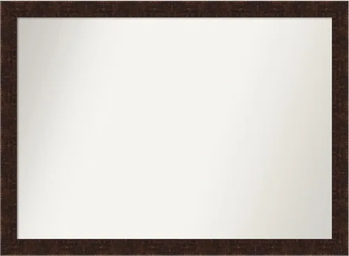 Vista 14 de Amanti Art Espejo de baño de bronce para sobre fregadero, 24 x 24 pulgadas, espejo de tocador cuadrado estrecho de bronce Manhattan, marco de madera