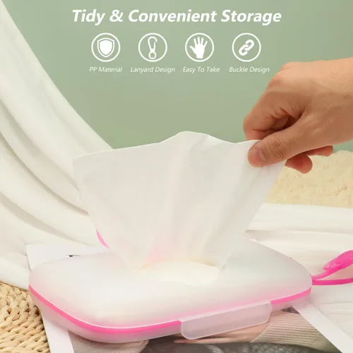 Vista 3 de Dispensador de toallitas para bebés para viajes, estuche de toallitas para pañales para automóviles, bolsa recargable portátil para exteriores